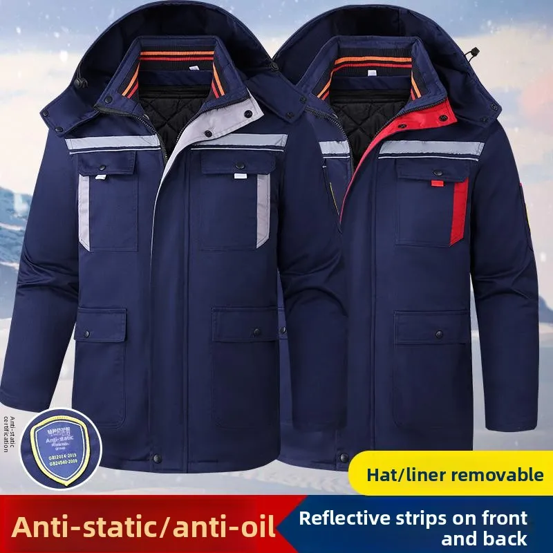 

Thiened Cotton Workwear Winter Anti-Static Cold Proof Warmth Maintenance Station Cold Storage Labor Protection Clothing