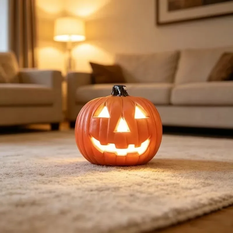 Halloween LED Pumpkin Light Night Lamp Jack O Lantern Shape Table Decor for Home Party Bedroom Indoor Holiday Gift