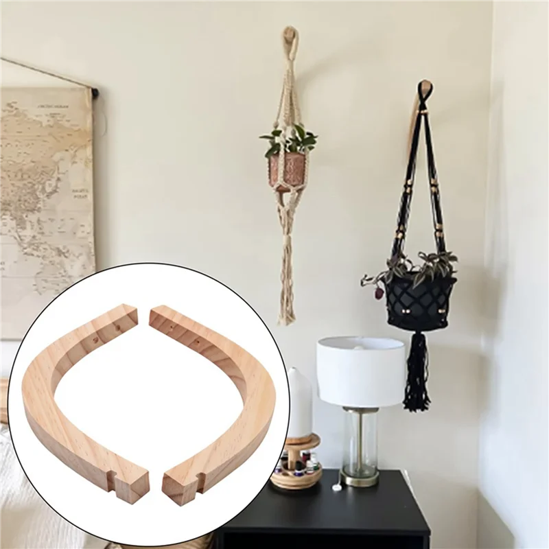 ABWR-6X خطافات حائط خشبية، شماعات نباتية داخلية، خطافات نباتية مثبتة على الحائط للنباتات المعلقة، دعامة زهور، خطافات دقات الرياح