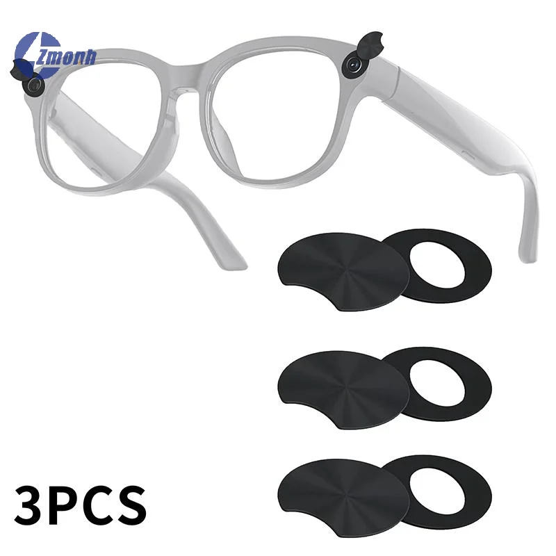 New！Smart Glasses LED Light Blocking Stickers Fit For Meta Sliding Reusable Adhesive Eyeglass Camera Cover Black