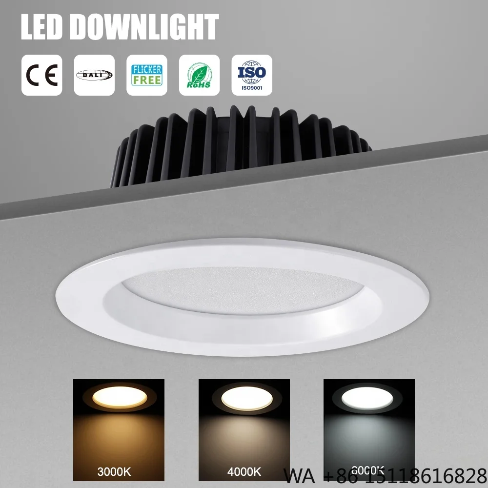 9W 18W 24W 30W SMD Spot LED Downlights 100 Degrees Round Recessed Ceiling Lights Modern Die-cast Aluminum Spring Installation