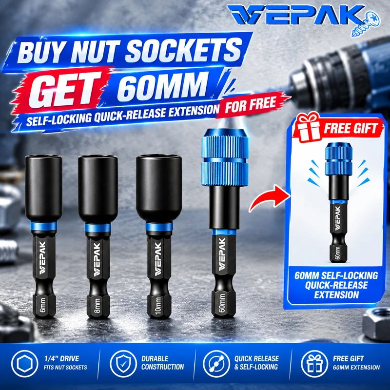 VEPAK Nut Socket Set 1/4