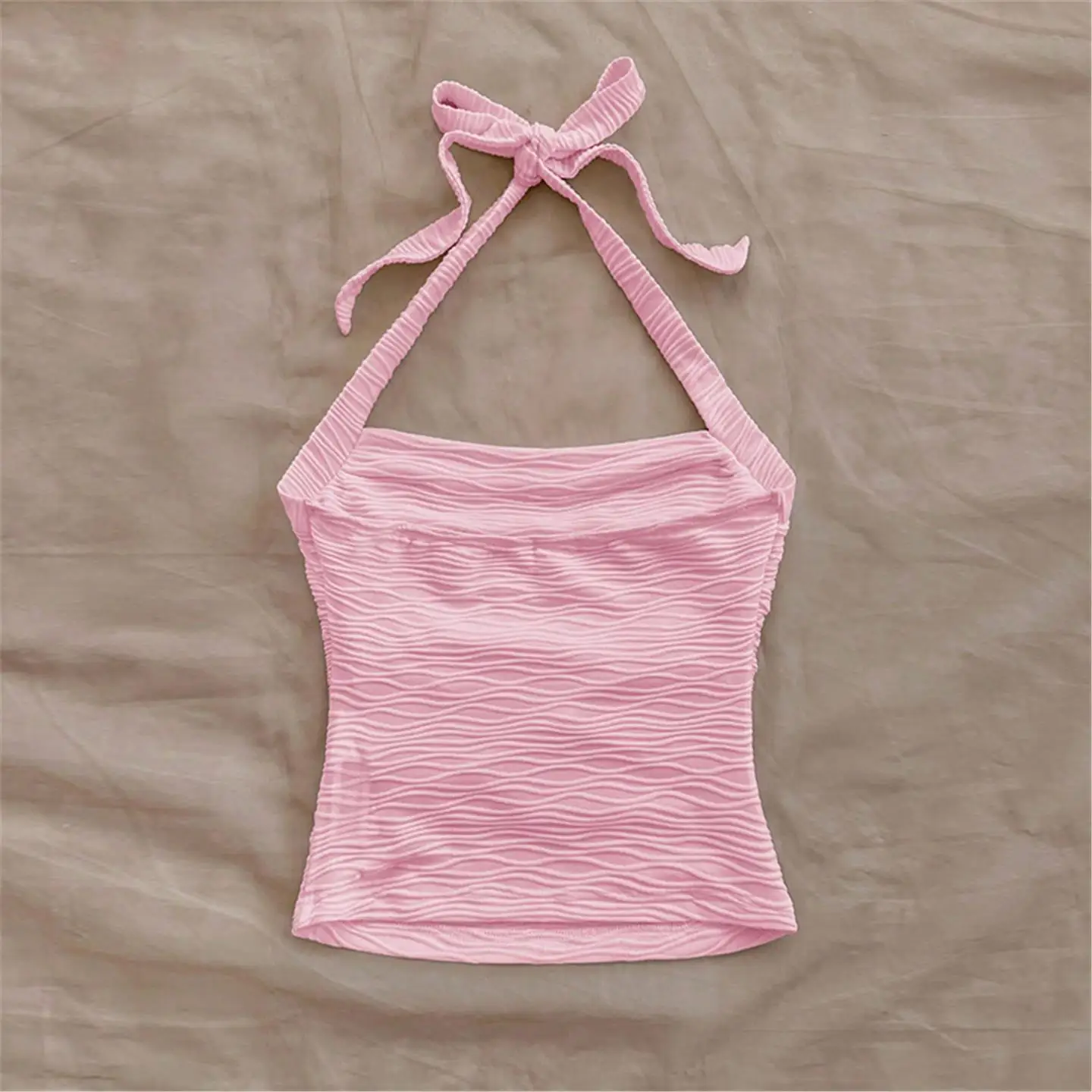 Sexy Strapl Beach Vaion Sle chaleco Top mujer Faion diseño de nudo europeo Casual A-Line chaleco de tirantes estrechos sin marca