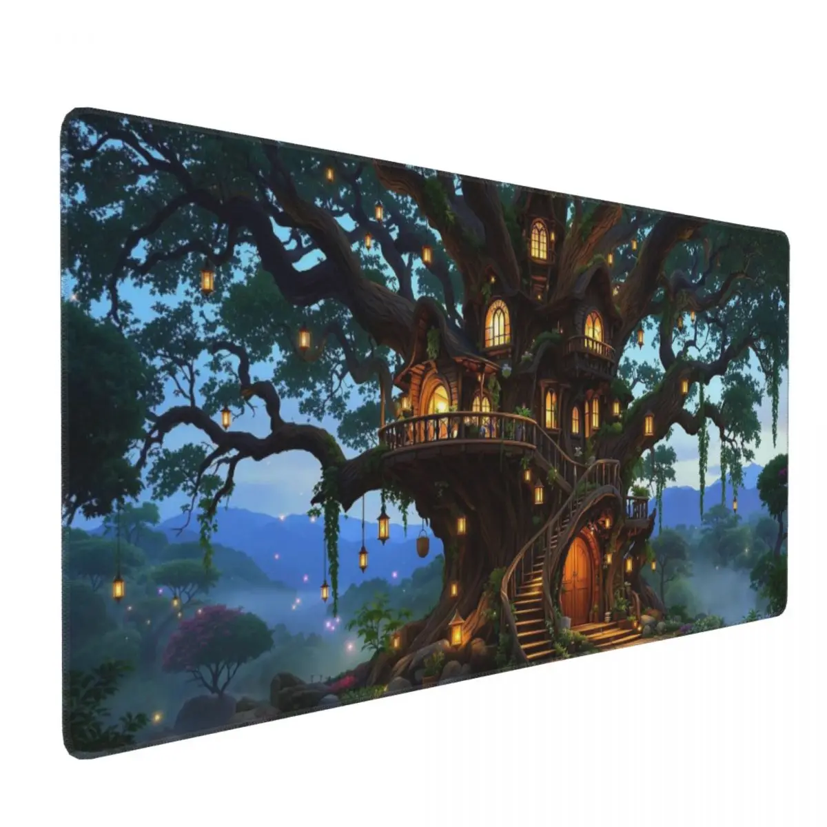 Large Mouse Pad Enchanting Treehouse Community Gamer PC Laptop Mats Keyboard Carpet Computer Gaming Office Accessories Desk Mat