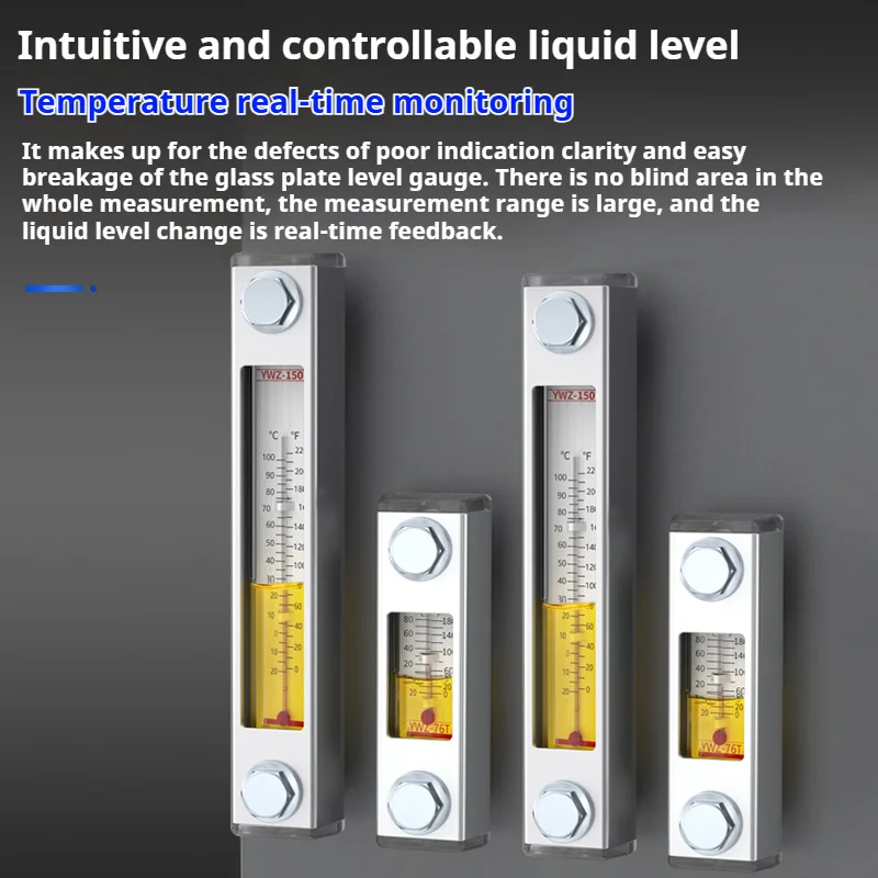 Medidor de nível de fluido do tanque hidráulico, concha de alumínio, medidor de nível de óleo, medidor de nível de água, termômetro de água padrão de óleo ywz 50t-500t