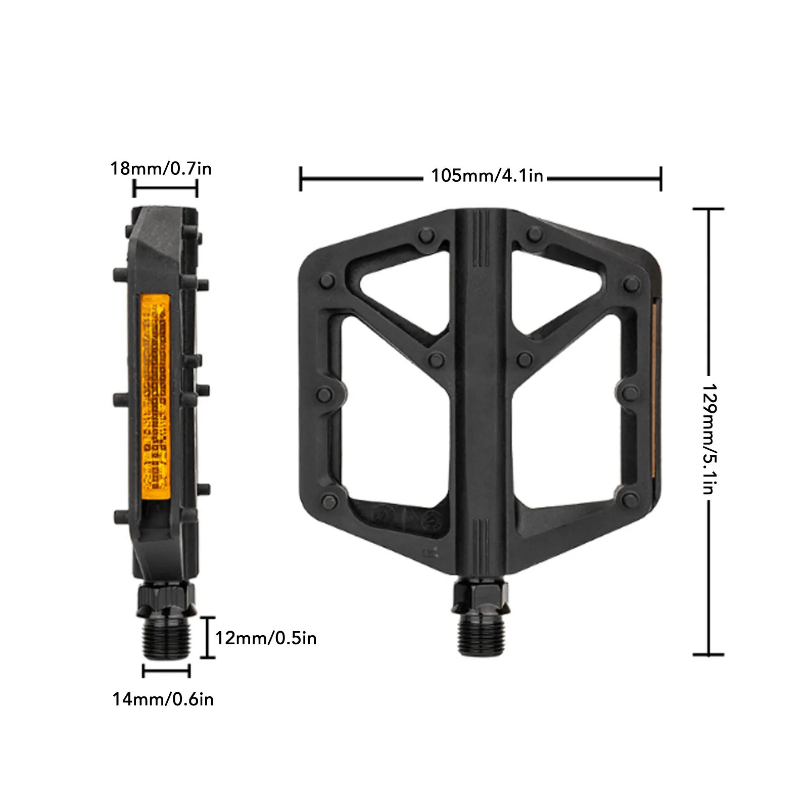 دواسات الدراجة دبابيس نايلون مضادة للانزلاق محكمة الغلق خفيفة الوزن منصة مسطحة دواسات الدراجة للدراجات الجبلية ملحقات ركوب الدراجات #2