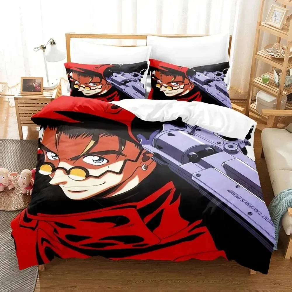 Anime TRIGUN STAMPEDE Bedding Set Duvet Cover Bed Set Quilt Cover Pillowcase Comforter king Queen Size Boys Adult Bedding