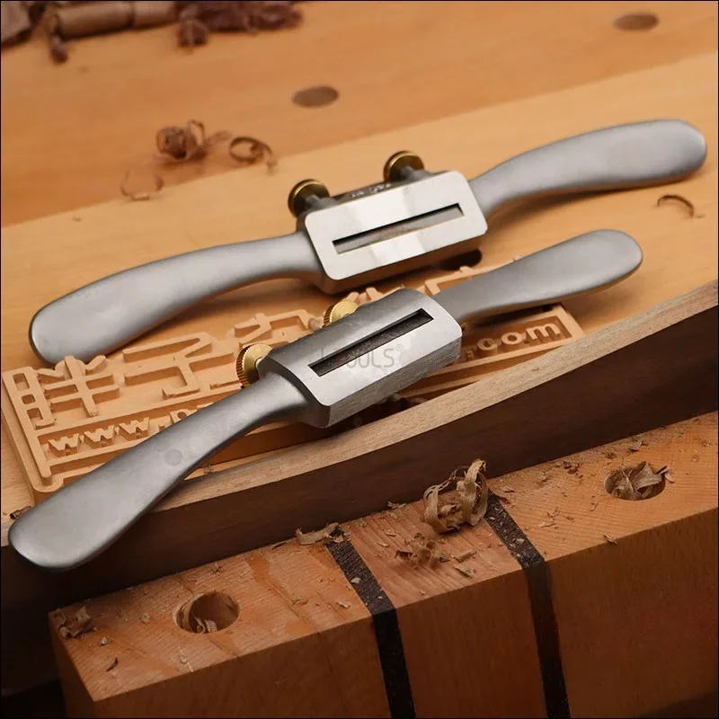 Stainless Steel Adjustable Spoke Shave Flat Round Base Woodworking Plane Curved Surface Wood Shaping Trimming Hand Craft Tool