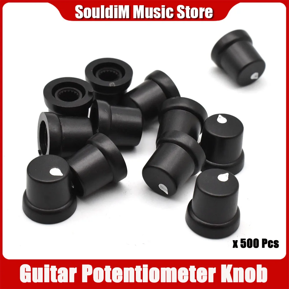 500 Pcs ABS Electric Guitar Speed Control Knob Tone and Volume Cap Button 6MM for Electric Guitar