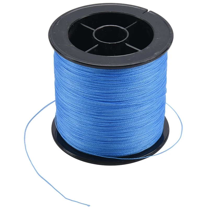 2 Pcs 500 M 30 LB 0.26Mm Fishing Line Strength PE Braided 4 Strands, Blue & Gray