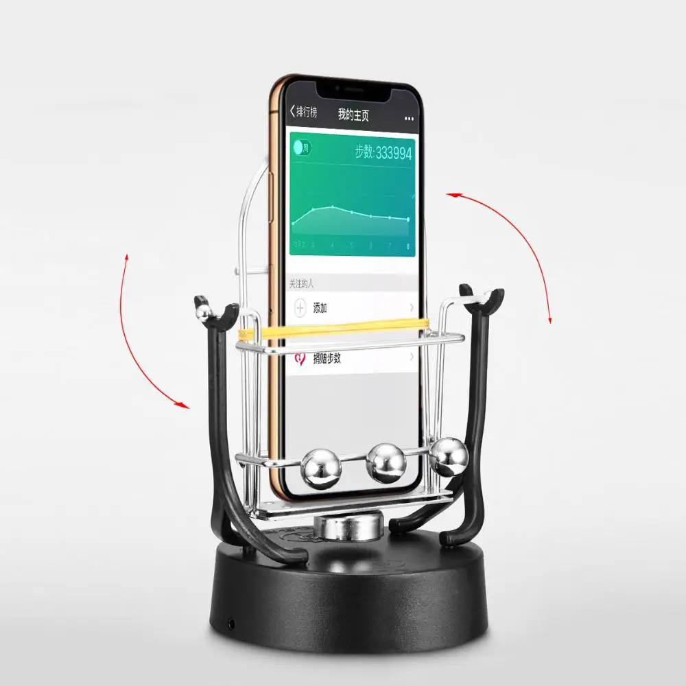 

Phone Swing Device Automatic Wiggle Electronic Motion Machine Rotary Swing Motion Mobile Phone Holder for Count Steps GD