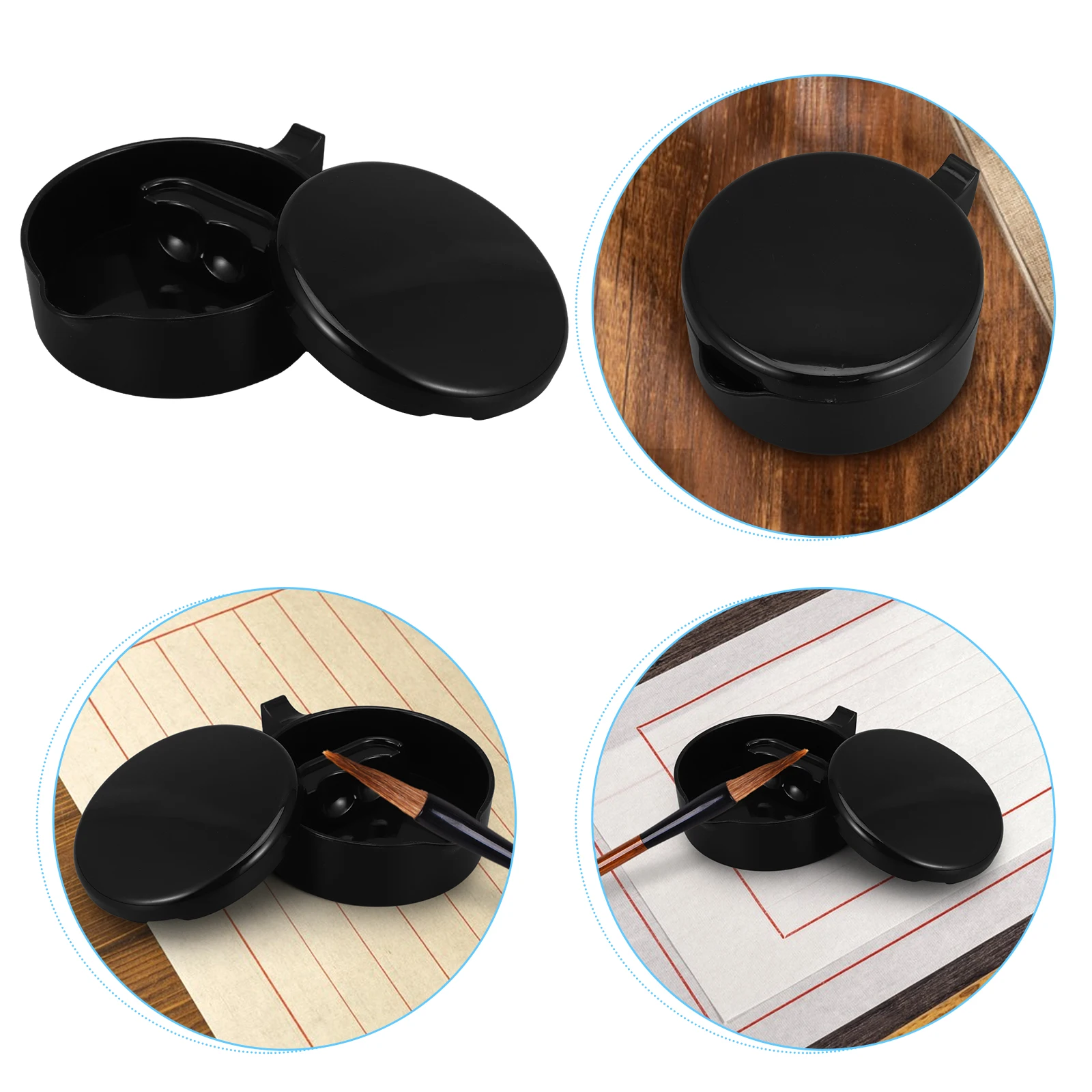 

Calligraphy Inkstone Cartridge Chinese Painting Plate Well Student Multifunctional Protective Durable Clean