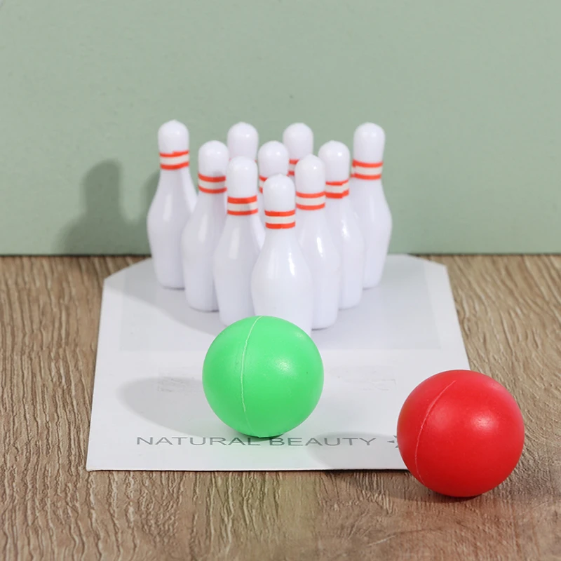 

1:12 Dollhouse Miniature Mini Bowling Set Model Outdoor Toy Accessories