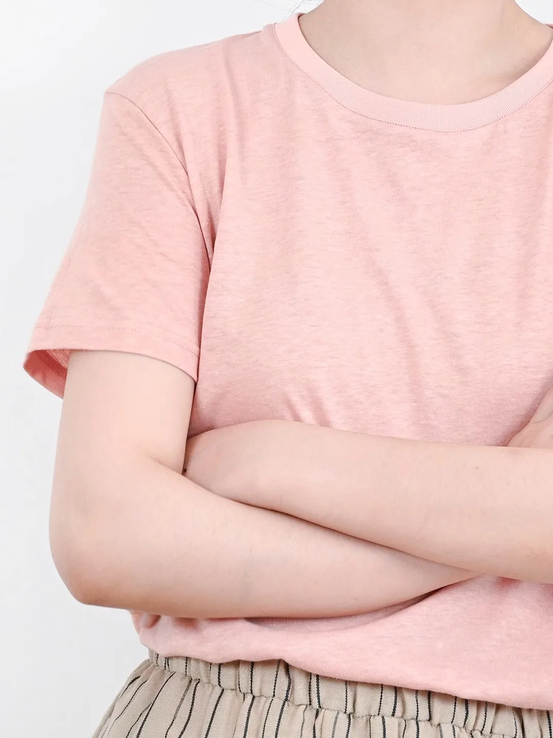 

Casual Loose Cotton Linen ort Sve round Ne T-irt Women's Basic Summer Top Independent Design Simp Pink Han Hemp Co...