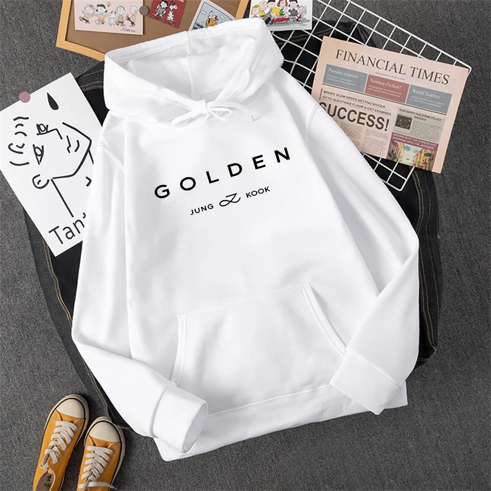 2024 Hot Hoodie Jungkook Kpop Hoodie Vintage Sweatshirt Sudaderas Winter Warm Golden Album Merch Unisex Hoodies Man Woman