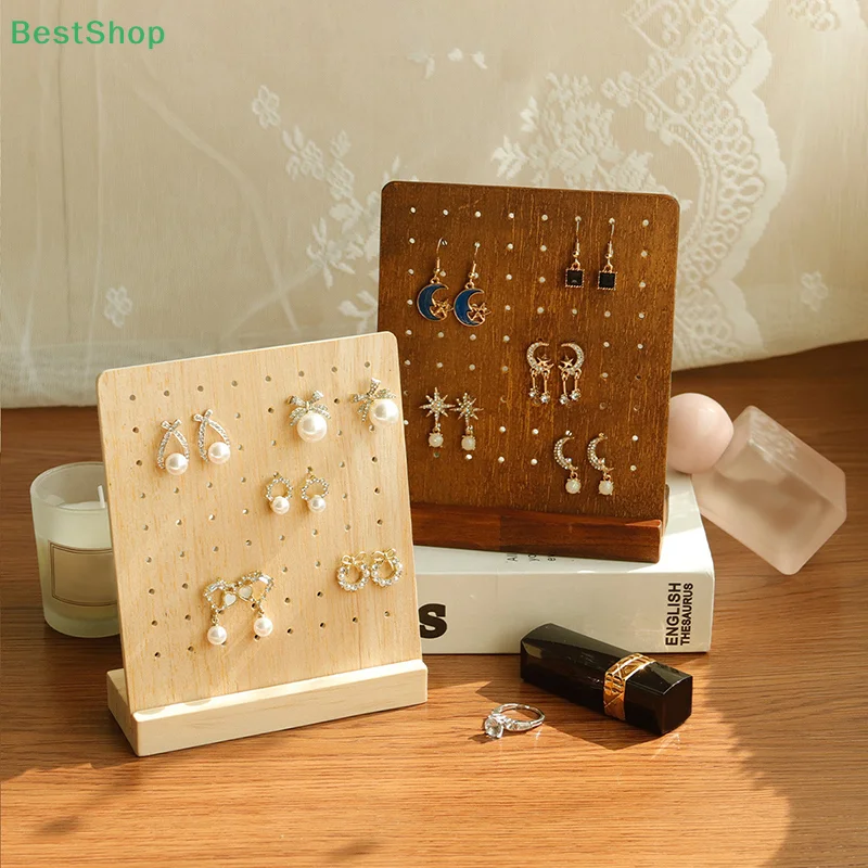 

♥ Съемная подставка для сережек из цельного дерева, настольная подставка для висячих сережек, стеллаж для хранения ювелирных изделий, стойка для витрины, реквизит