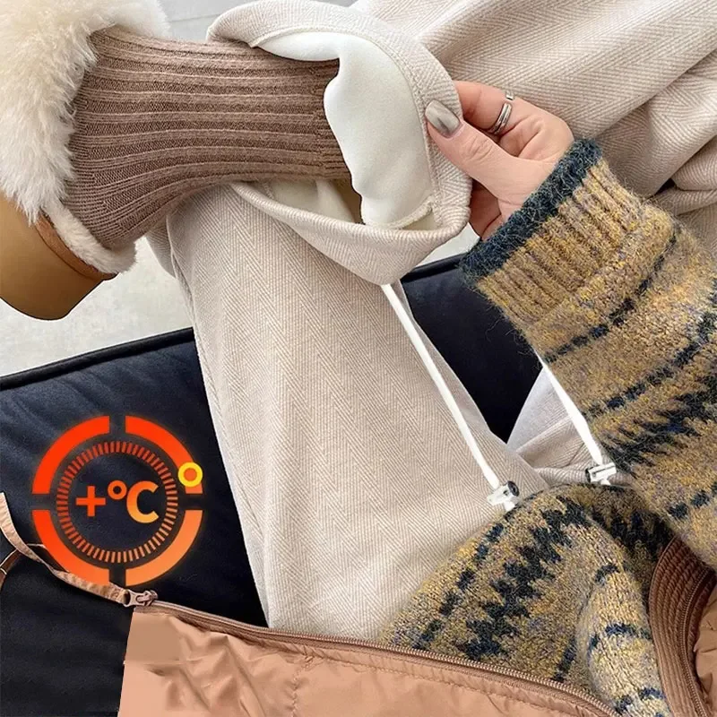 

Winter Plus Velvet Corduroy Maternity Pants Wide Leg Loose Belly Clothes for Pregnant Women Casual Pregnancy Trousers Capris
