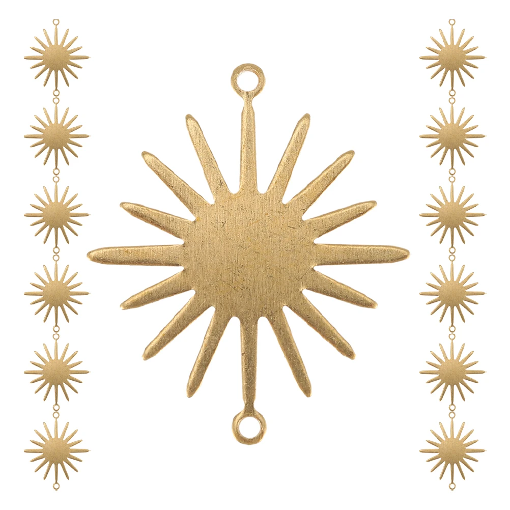 

20 Pcs Sun Flower Pendant Necklace Bracelet Jewelry Findings Golden Alloy Making Connectors