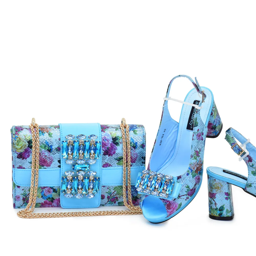 

Женская обувь и сумки в тон, итальянский женский роскошный комплект обуви и сумки со стразами фиолетового цвета для вечеринок для женщин