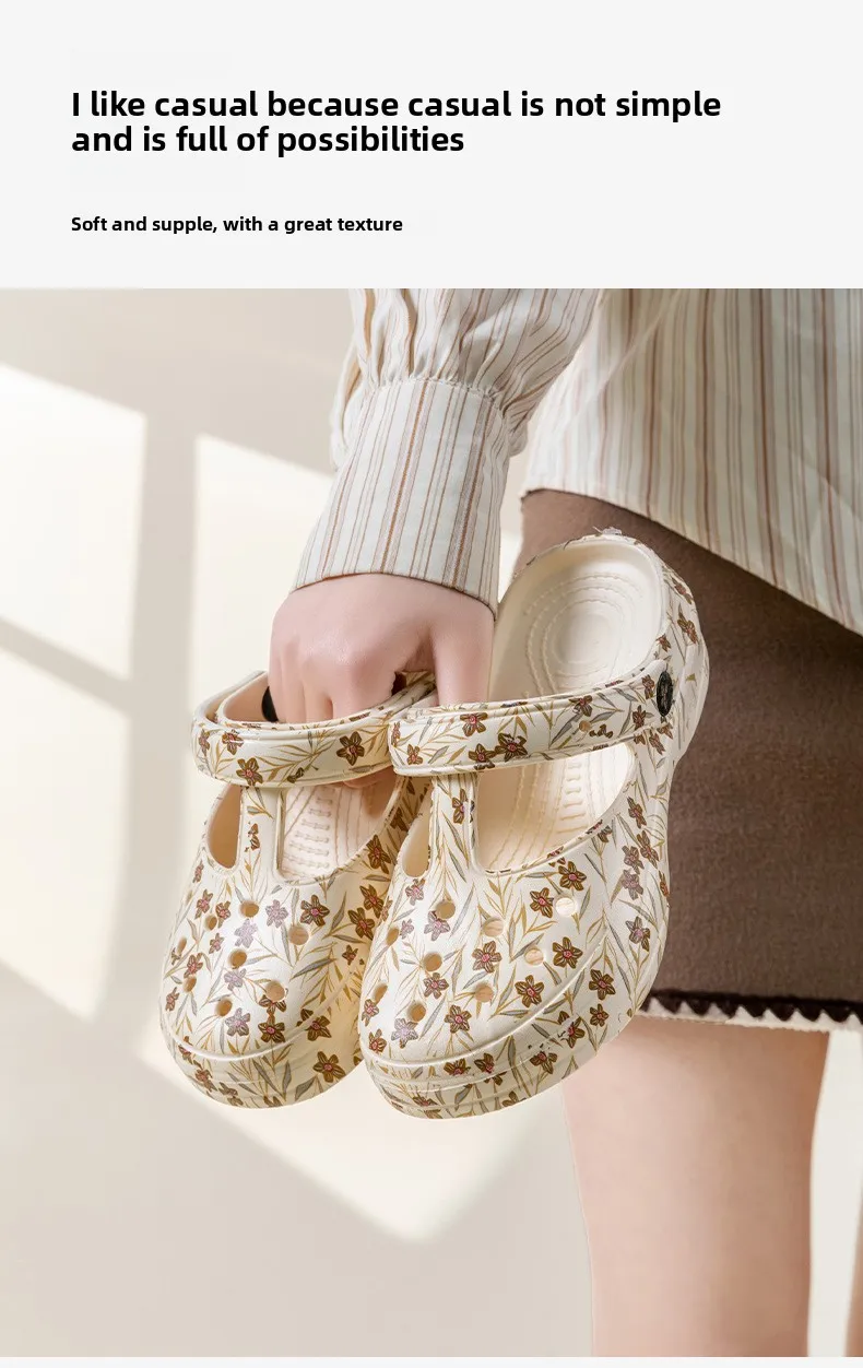 2026 Modische Dicksohlen-Pantoffeln für Damen, Outdoor-Verschleißfeste Freizeitsandalen, Klassische EVA-Schuhe, Wasserdichte Strandschuhe für Damen – Detail 4
