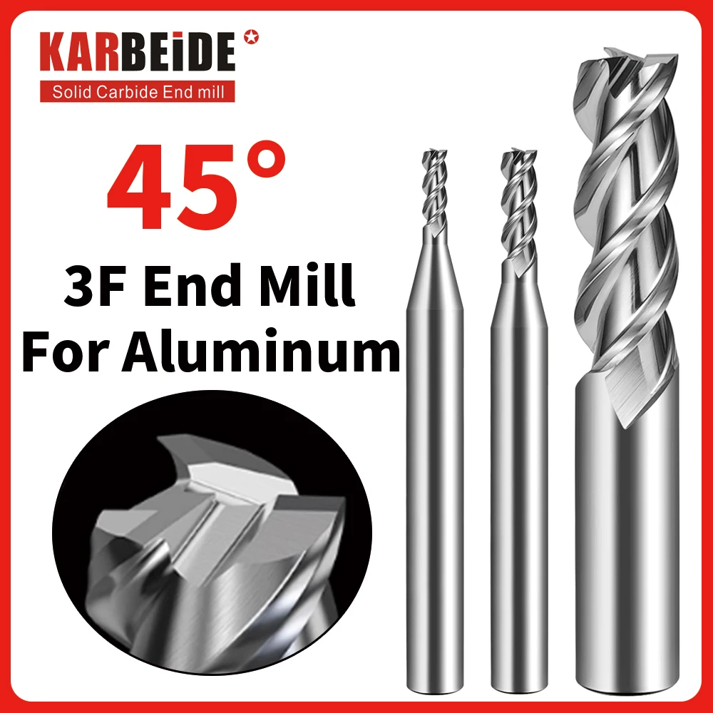 

KARBEIDE Carbide Square End Mills-3 Flute for Aluminum HRC45 Special tools for CNC machining center