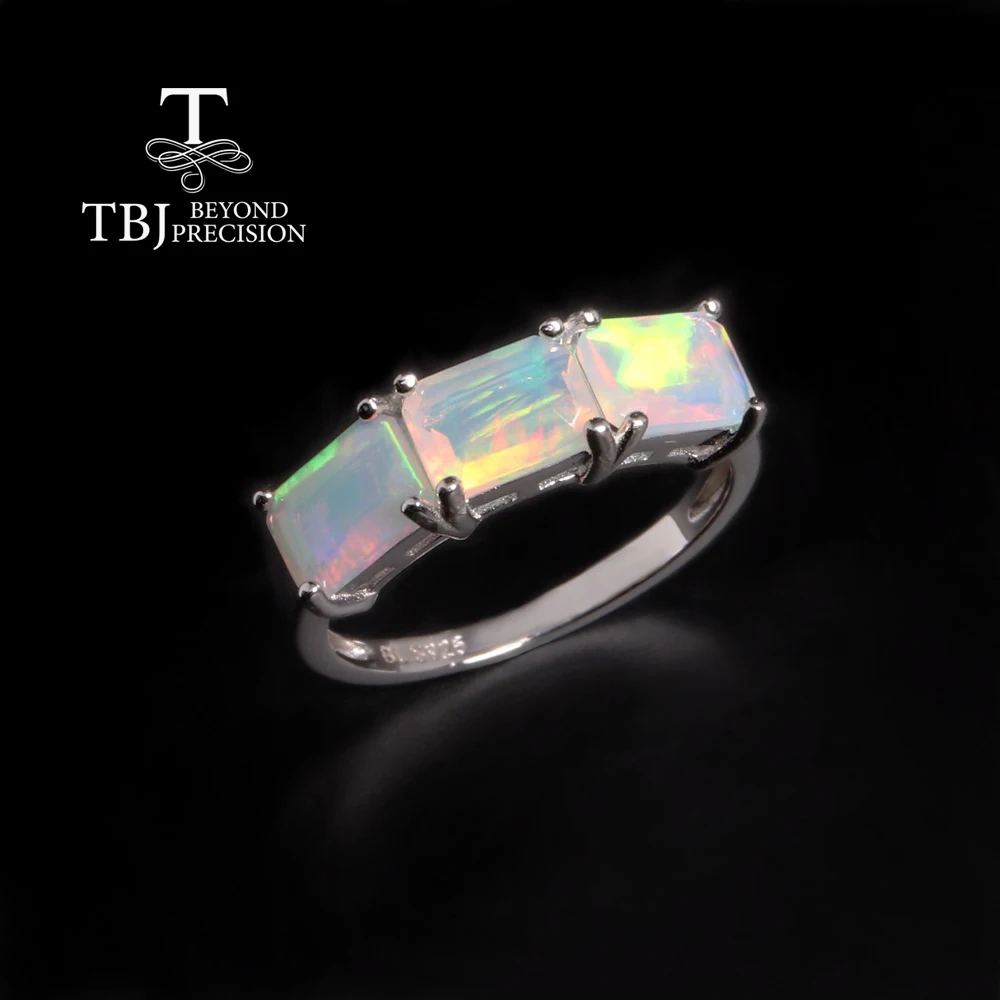 Classic gorgeous rare October Birthstone Natural Opal Ring 925 sterling silver women's Anniversary & Engagement gift