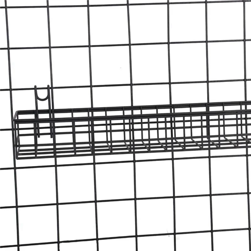 

ABSS-2X Hanging Basket For Wire Wall Grid Panel, Multi-Function Wall Storage And Display Basket, 40X10X5CM, Black Painted