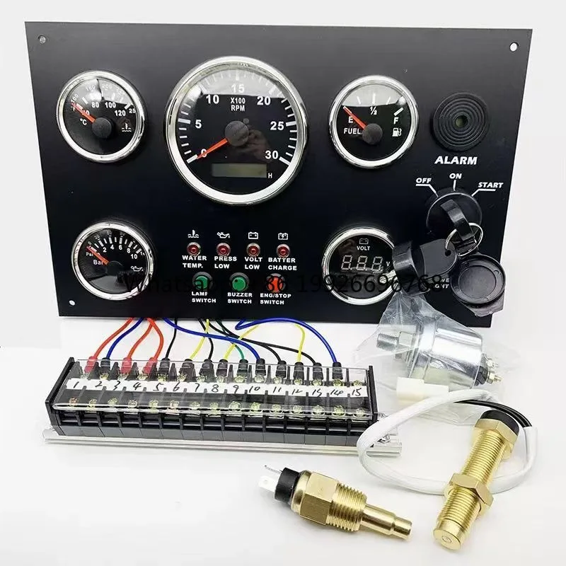 

2024 Engine Car Boat Truck 5 Gauges Panel Programmable Gauges Instrument Panel With Key