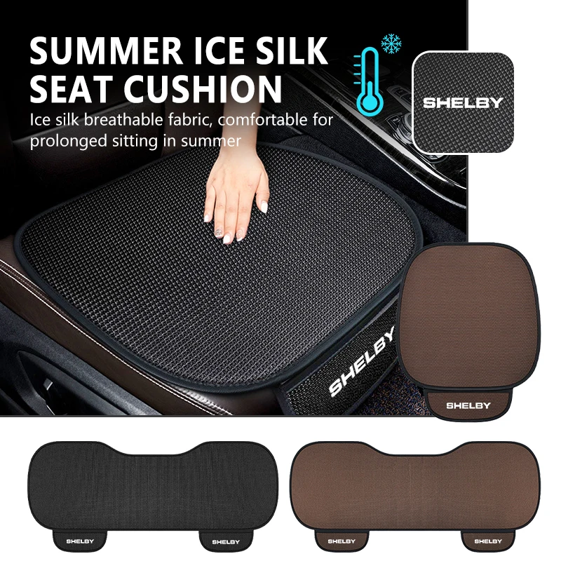 Cojín para asiento de coche, funda antideslizante, cojín de seda helada, accesorios para automóvil, para Mustang Shelby GT Fender Zapatillas Miniatura Gt 2015 2012