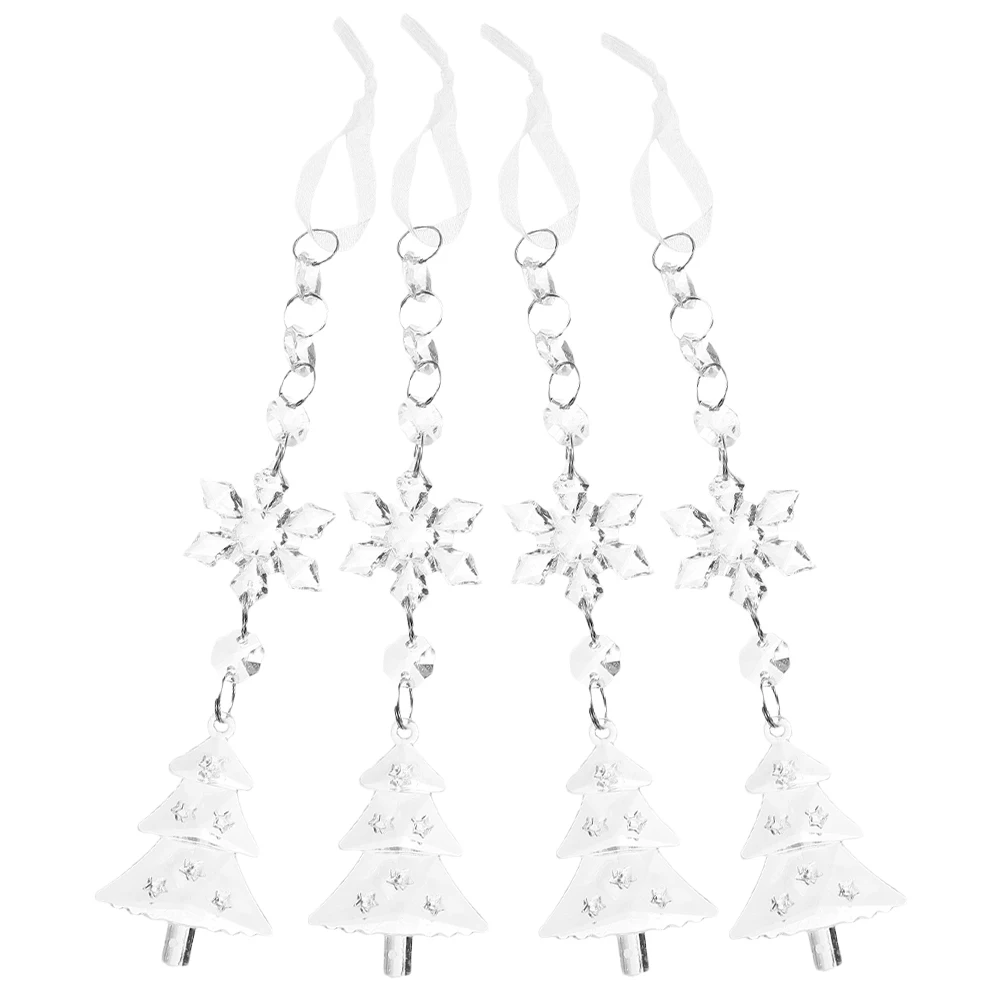 

4pcs Snowflake Xmas Tree Ornaments Ornaments Christmas Tree Decorations Transparent Acrylic Xmas Garland Pendant