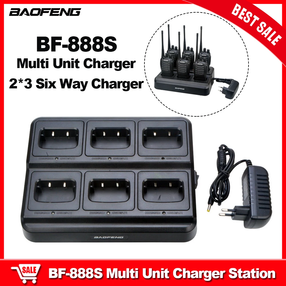 BAOFENG BF-888S Walkie Talkie Multi Unit Charger 2*3 Six Way Charger Station For BF888S BF-777S BF-666S H-777 Two Way Radios