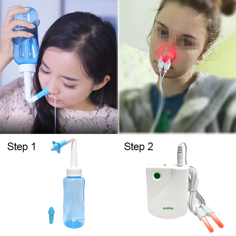 BioNase Nose Rhinitis Sinusitis Cure Nose Nasal Washer Cleaning Kit Hay Fever Low Frequency Pulse Laser Runny Sneeze Treatment