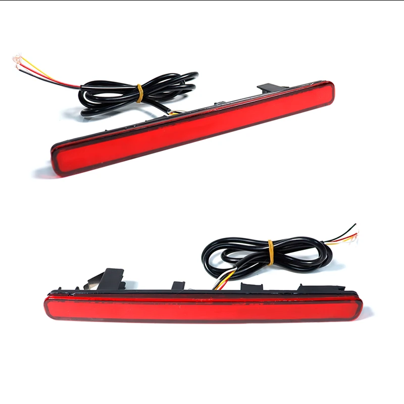 2PCS Red LED Car Rear Bumper Reflector Lights For 2009-2014 Acura TSX (Euro Accord) Function as Tail, Brake & Rear Fog Lights