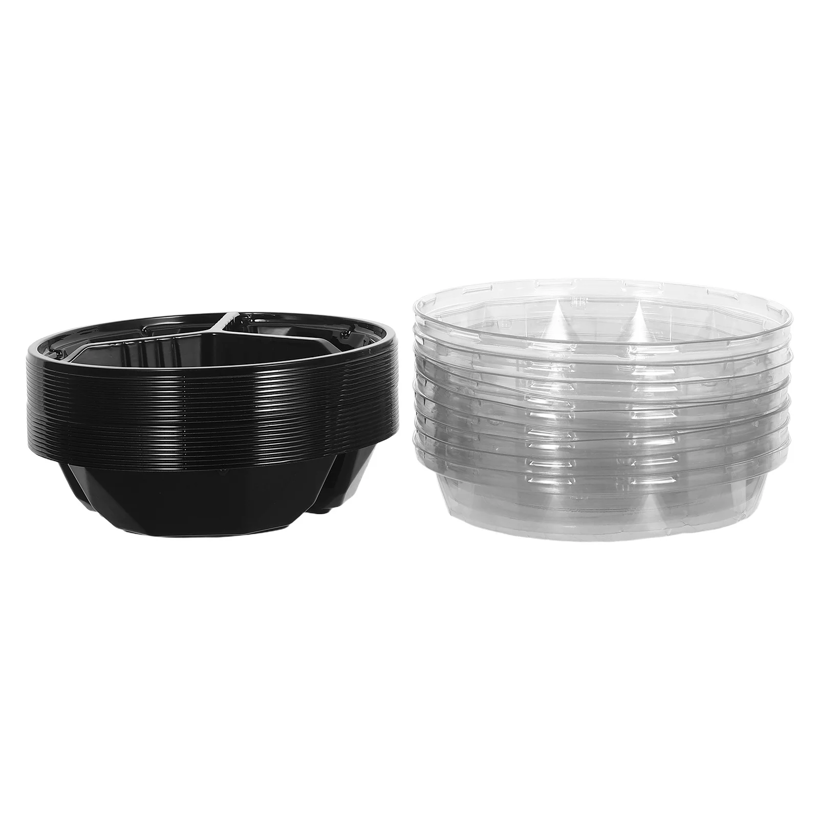 

20Pcs Round Clear Containers Lids Meal Prep Takeout Salad Fruit Appetizers Portable Plastic Storage Food Containers