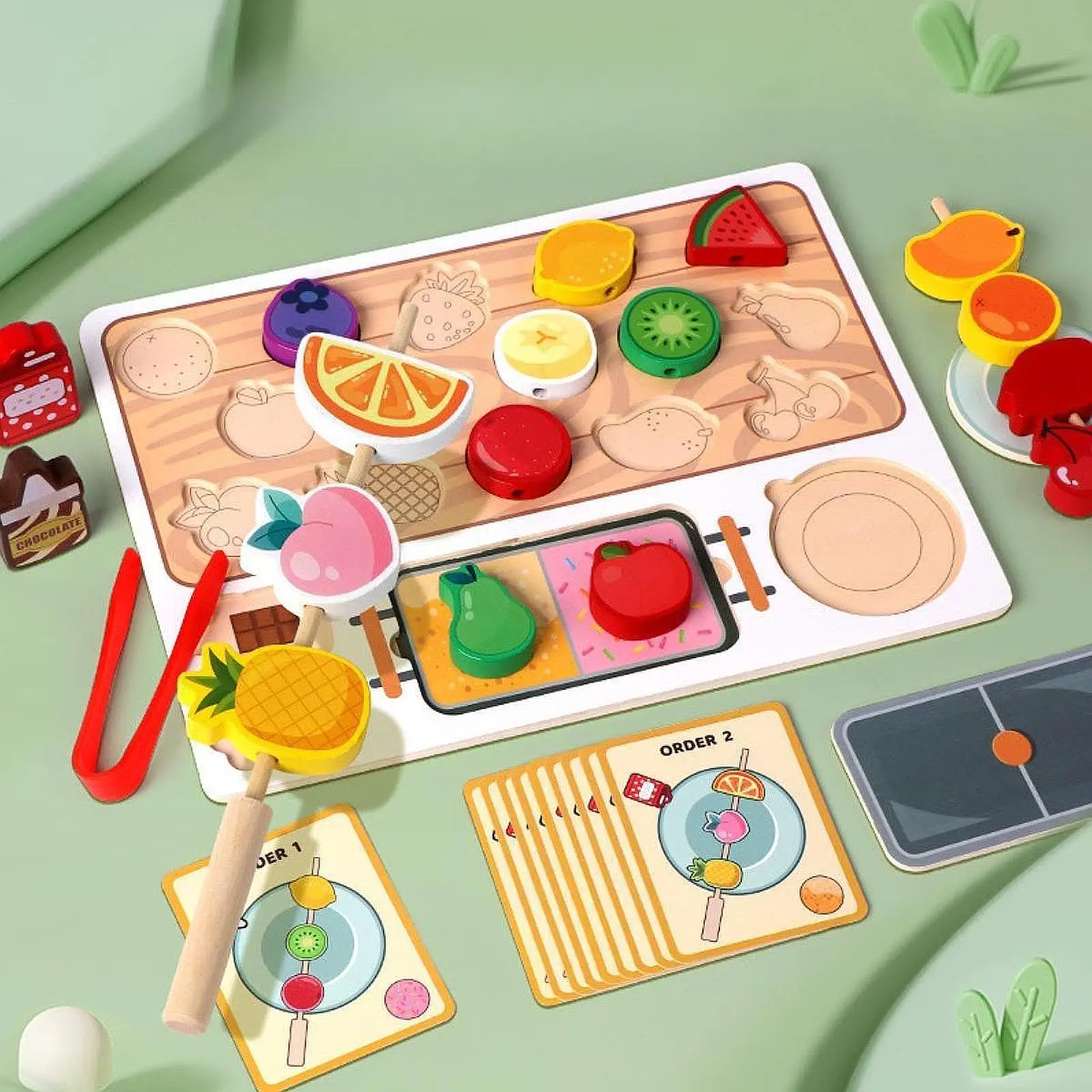 Jouets de fruits en bois pour enfants, ensemble de jeu de cuisine pour enfants, tout-petits, enfants