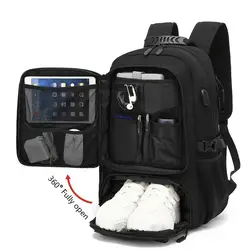 Sac à Dos de Voyage pour Homme d'Affaires, École, Extensible, USB, Grande Capacité, Ordinateur Portable, Étanche, à la Mode, 15.6/17.3 Pouces