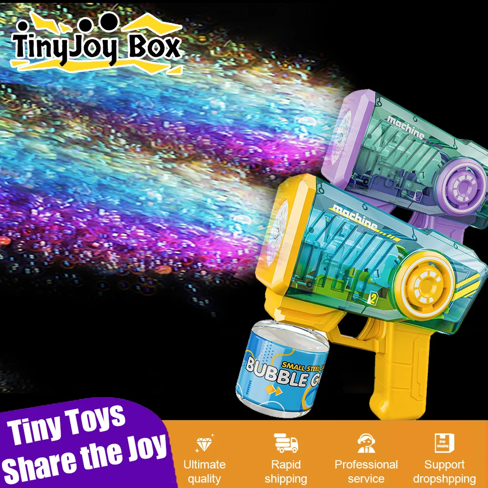 

12 Holes Bubble Guns Outdoor Handheld with LED Light Bubble Blaster Electric Bubble Machine Toys for Girls Kids Party Toy Gifts
