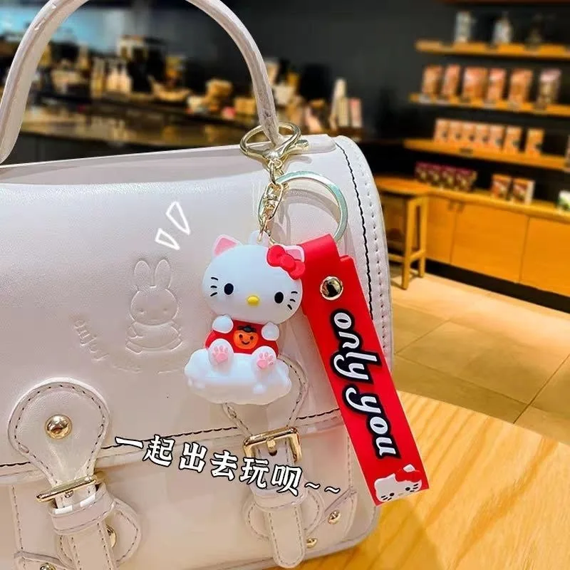 Cute Creative Cartoon Car Keychain para homens e mulheres, pingente, Pompompurin, Pochacco, Hello Kitty, Periféricos Animação, Novo