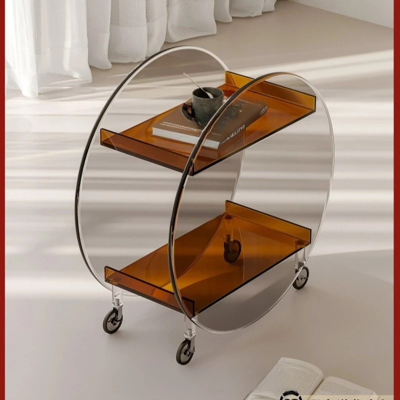 

Snack trolley, movable side table, living room sofa dining car storage, light luxury premium shelves