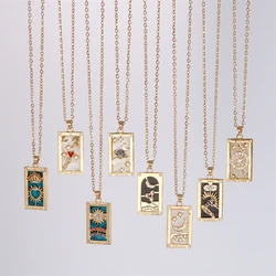 Magician Tarot Queen Lover Moon Star Necklaces Good Luck Metal Pendant Choker Fashion Jewelry Decoration Gifts for Friends Women