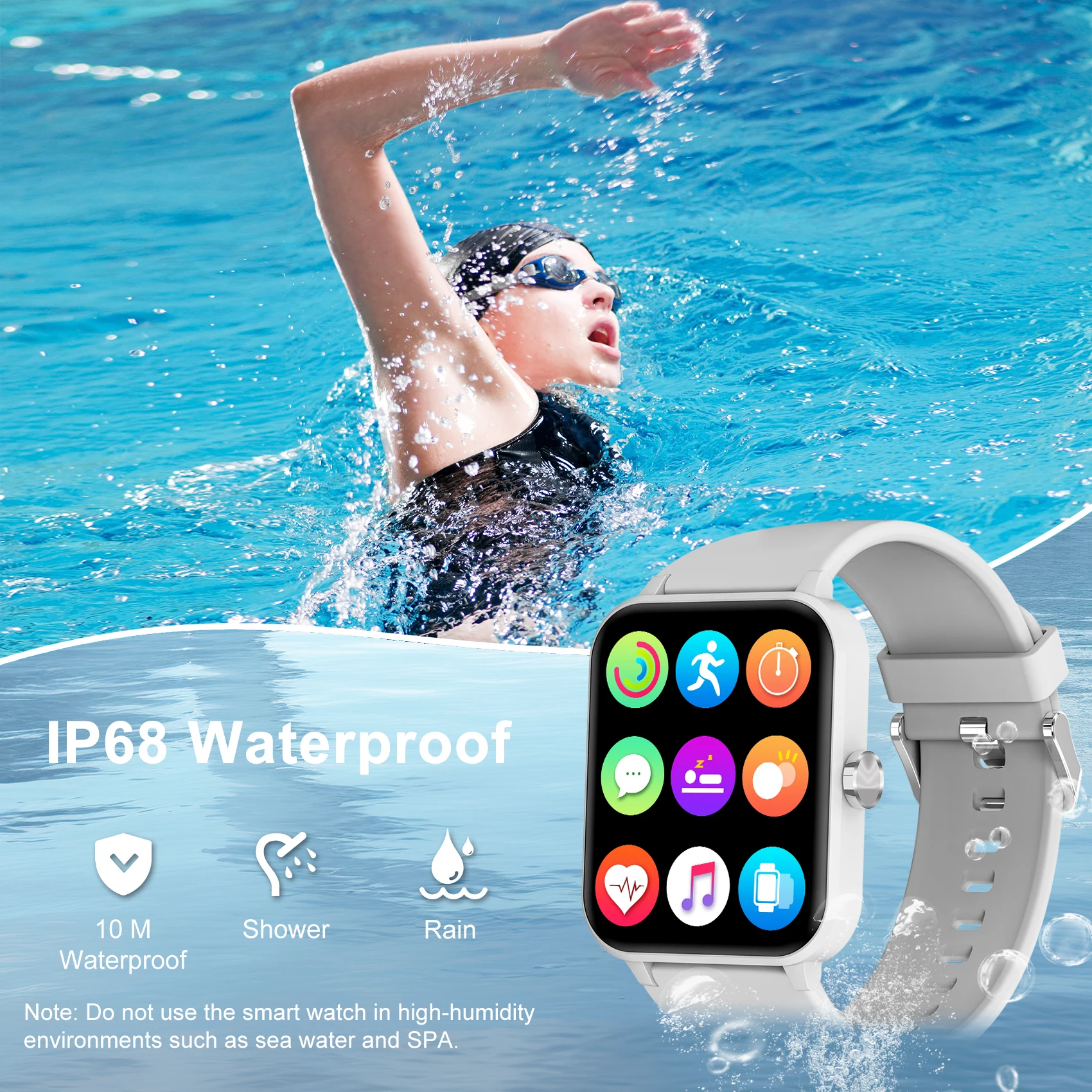 Blackview R30 Smartwatch مراقبة النوم ساعة رياضية 24 وضع رياضي ساعة ذكية بطارية طويلة للغاية تتبع اللياقة البدنية السعرات الحرارية