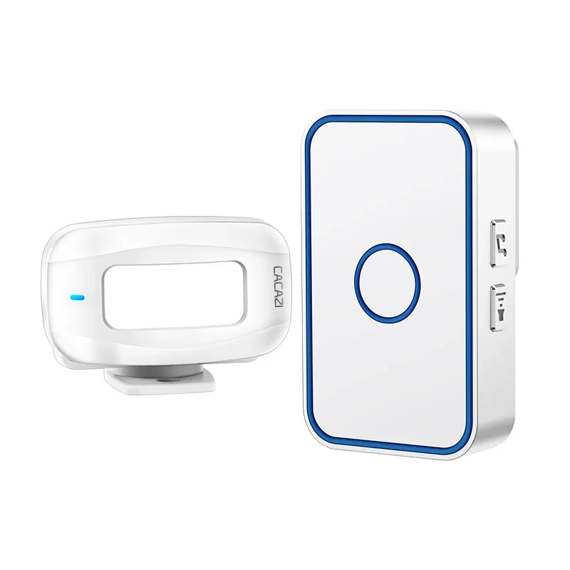 CACAZI Wireless PIR Motion Detector Infrared Emergency Doorbell Security Alarm 433Mhz Remote Control Welcome Shop Home Sensor