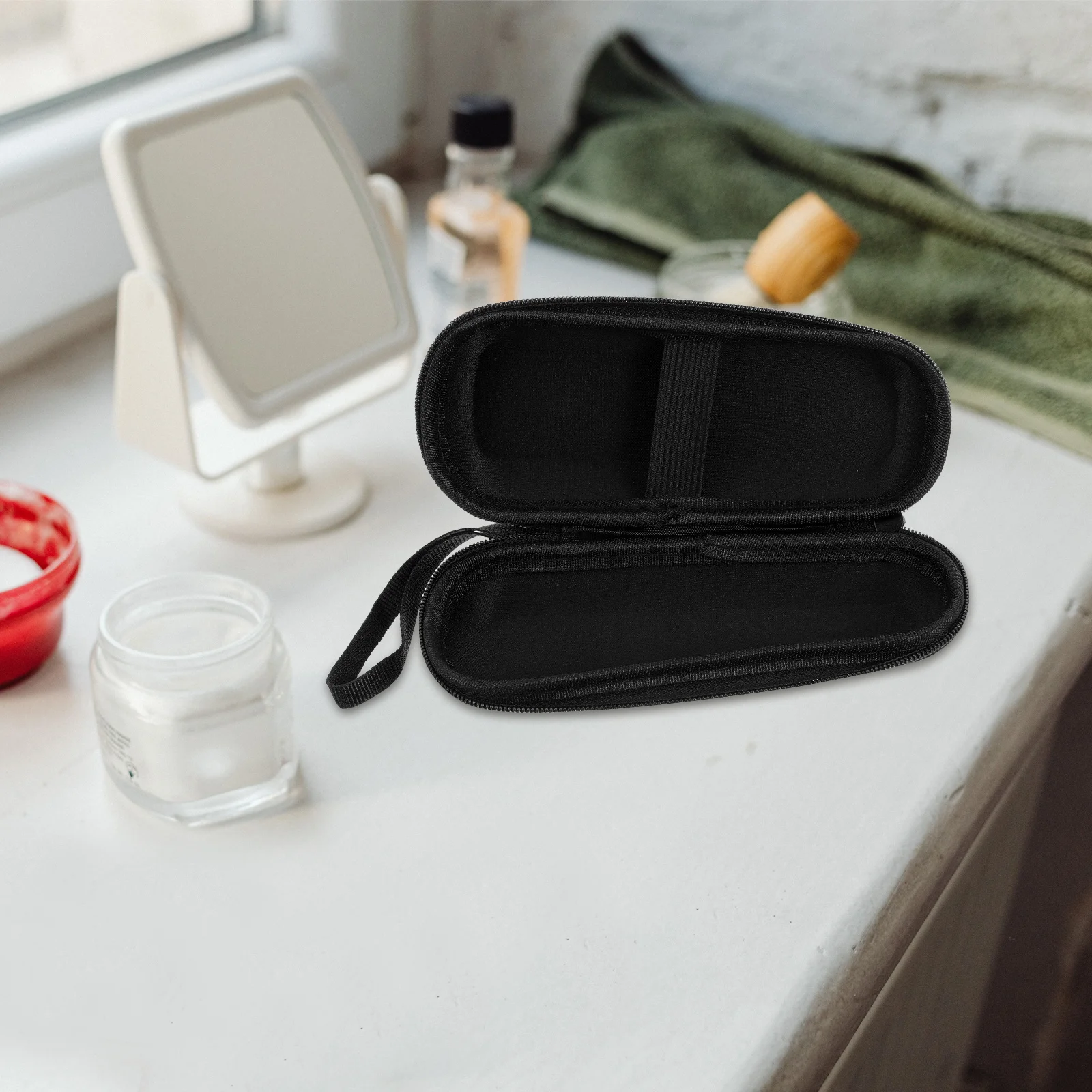 Kotak Penyimpanan Alat Cukur Kompak Bahan Eva Tahan Air Mudah Dibersihkan untuk Alat Cukur Manual dan Elektrik Anti Gores