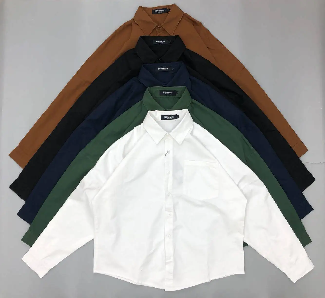 100% Cotton Washed Loose Plus Size Drop Shoulder Long Sleeve Shirt Hong Kong Artistic Style Oversize Trendy Korean Unisex Shirt