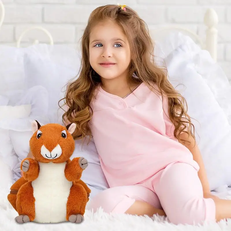 Juguete de peluche con diseño de ardilla para niños, suave y cómodo, Animal de dibujos animados, ardilla, regalo de cumpleaños y Navidad