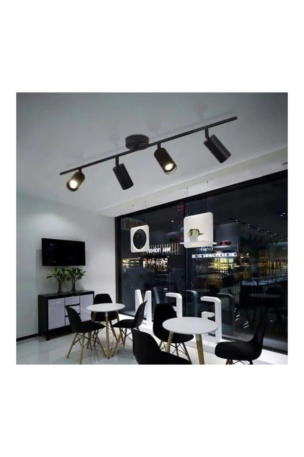 

DOLBOVI Duru black 4-row Spot led chandelier