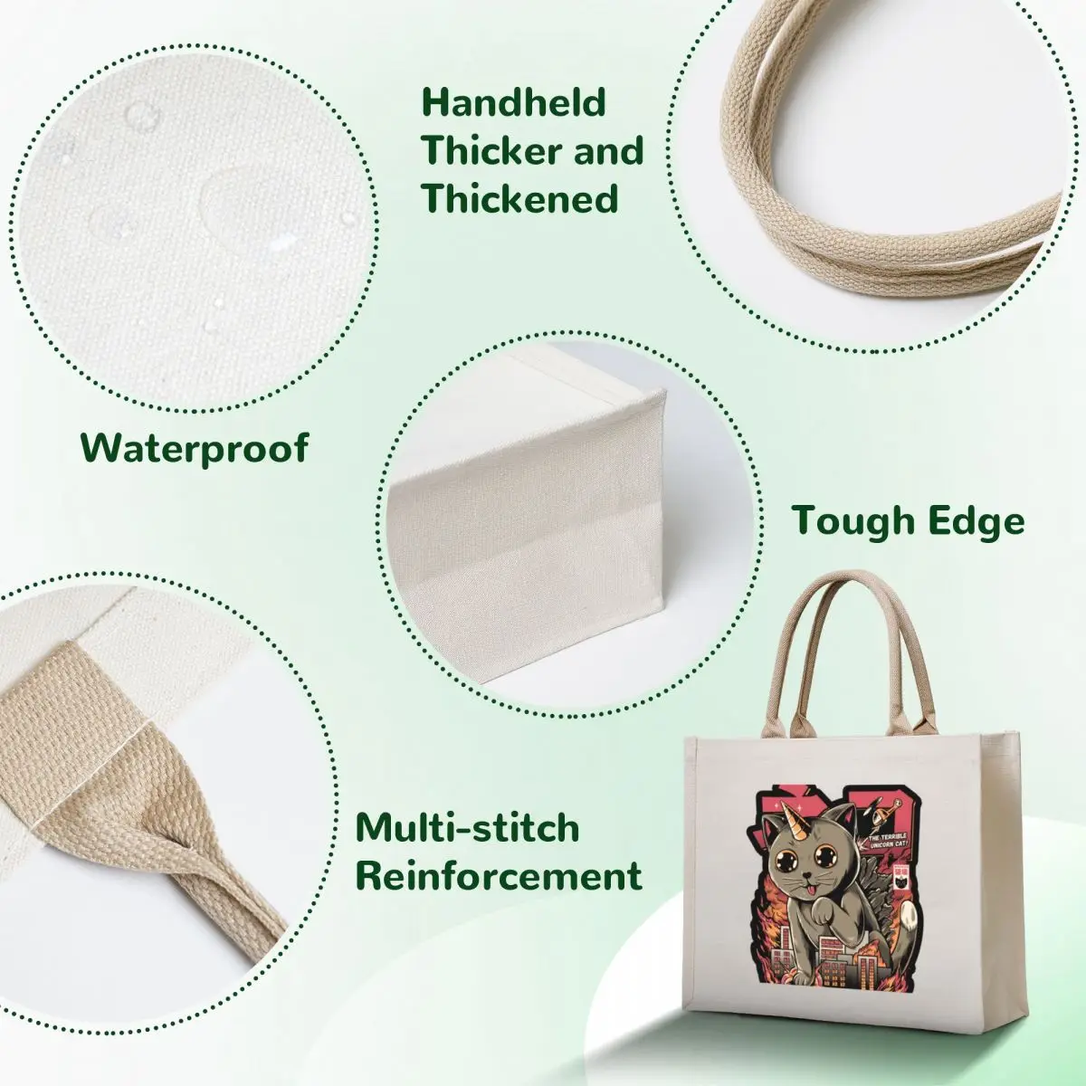 Catzilla Tote Bag Big bag Large bags for women tote bags cloth bags