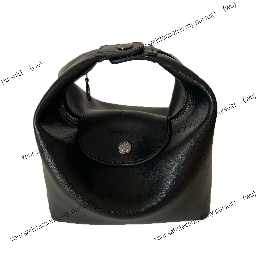 Full leather lunch box bag, hand bag, messenger bag, French shoulder bag with shoulder strap women's bag. view 5