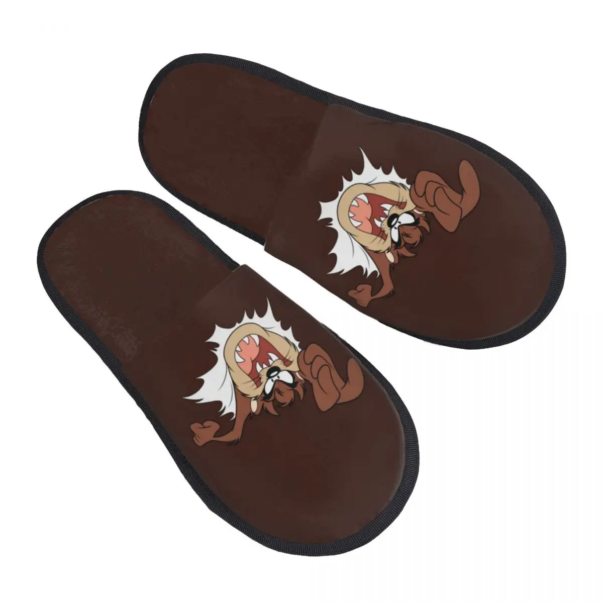 Custom Tasmanian Devil Memory Foam Slippers Women Soft Warm Taz Cartoon Comic House Slippers