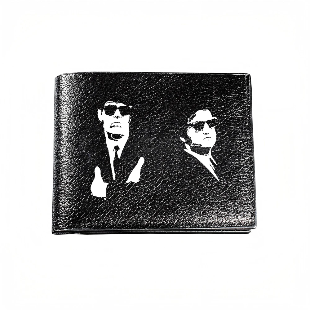 Two Men In Sunglasses And Suits Fashion Wallet With Classic Print Design For Casual Business Style